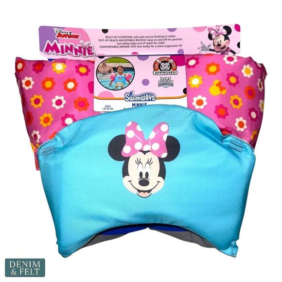 SwimWays Disney Minnie Mouse Swim Trainer Life Jacket Kids 33-55 lbs NEW - Picture 7 of 16